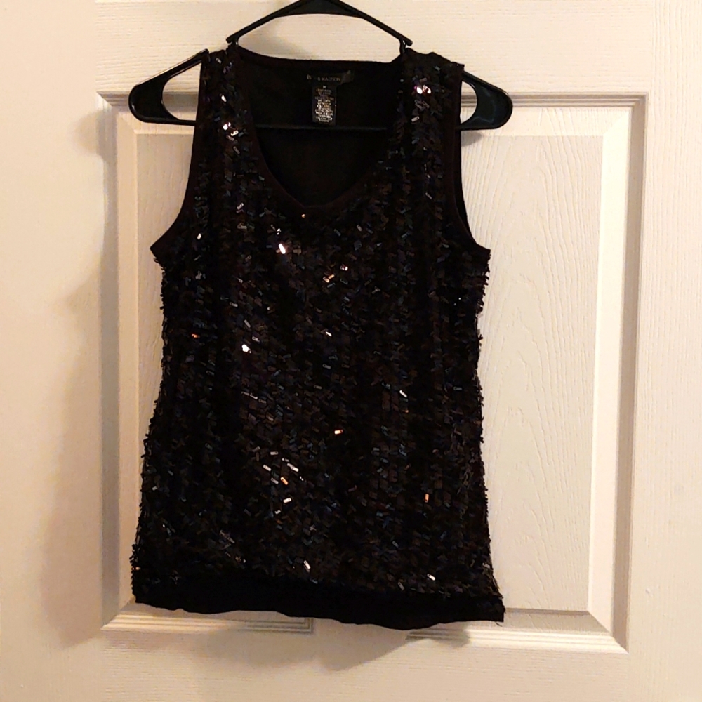 89th and Madison top black, rectangular sequin